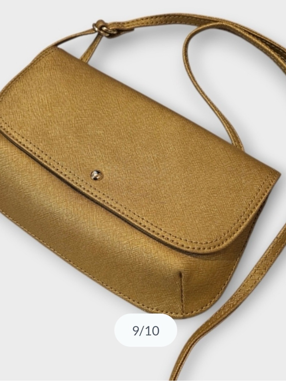 NWT HOBO The Original Gold Metallic Saffiano Crossbody Flap Bag MSRP $108